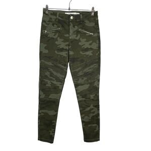 Tinseltown Camo Moto Skinny Jeans Women’s 7 Army Green Stretch